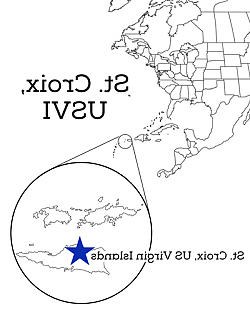 地图显示了美国圣克罗伊岛与北美的关系